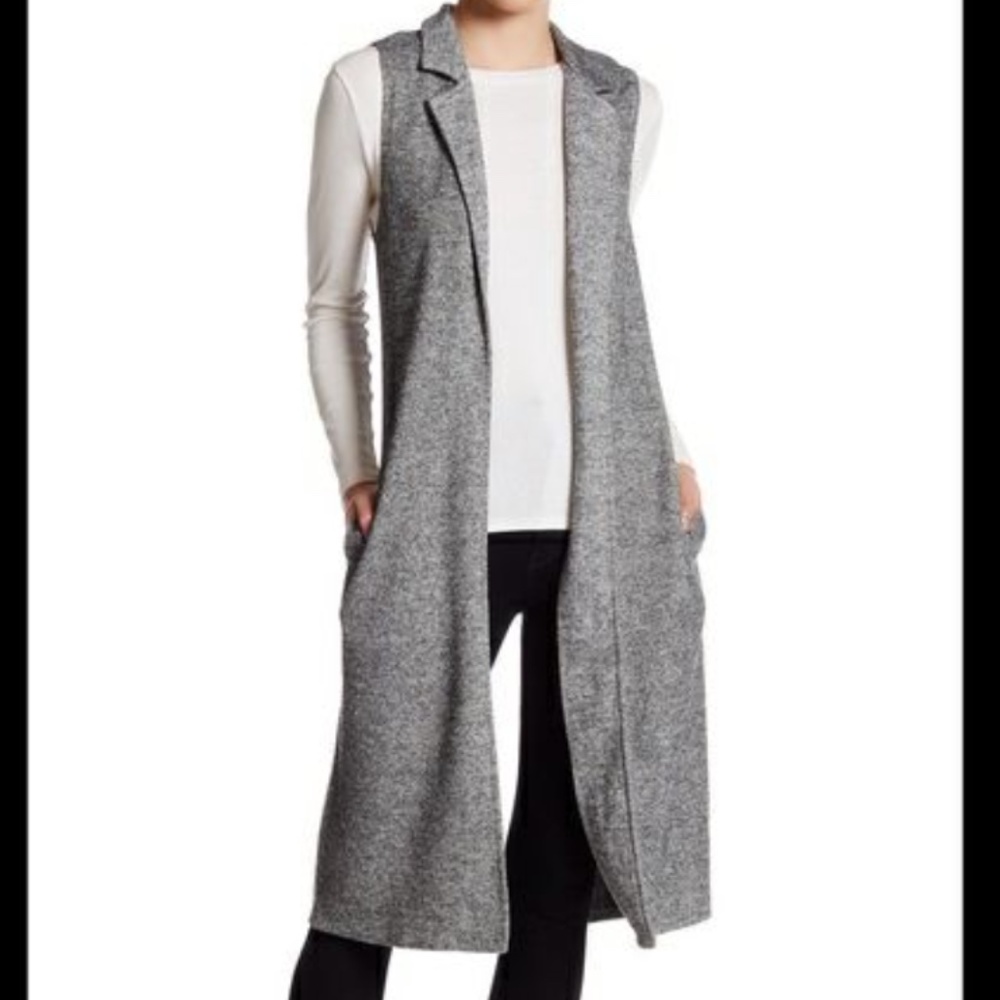 Socialite – Notch Lapel Knit Vest Duster